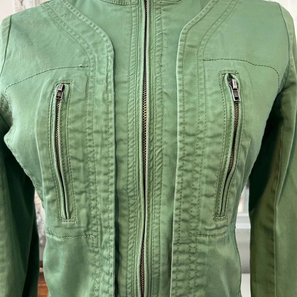 vintage green moto jacket with 